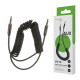 Переходник AUX, jack 3,5 (M) – jack 3,5 (M), 2 м, VIXION PRO VX-15, спираль, черный, 02755, БП-00000935