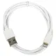 Кабель USB2.0 – Lightning, 1 м, SONNEN, медь, для передачи данных и зарядки, белый, 513559