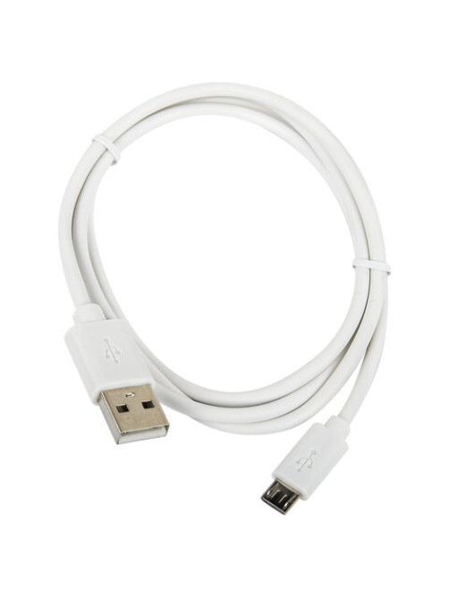 Кабель USB2.0 – micro USB, 1 м, SONNEN, медь, для передачи данных и зарядки, белый, 513557