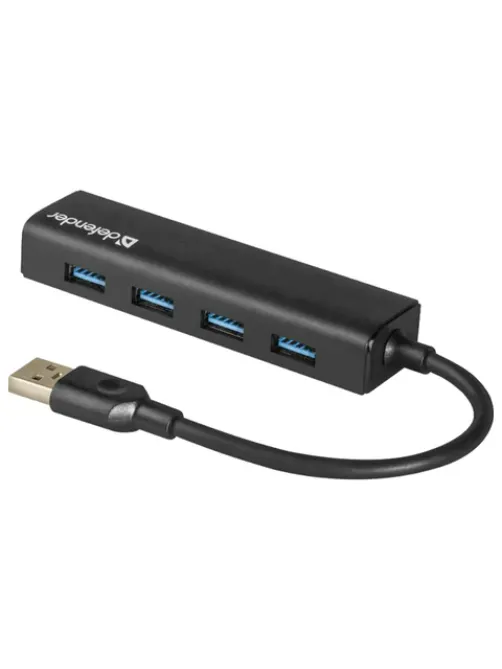 Хаб USB 3.0, 4 порта, черный, DEFENDER QUADRO EXPRESS, 83204
