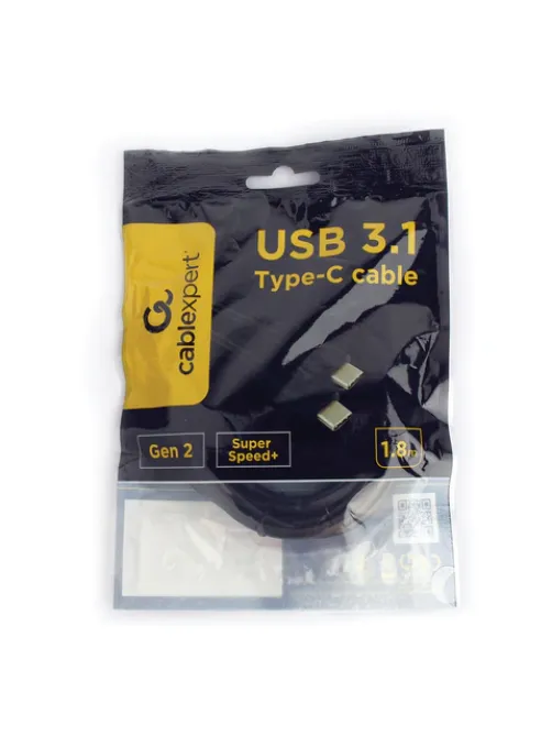 Кабель USB 3.1 Type-C-Type-C, 1,8 м, CABLEXPERT, 5 А, 100 Вт, PD/QC3.0, медь, черный, CCP-USB3.1-CMCM2-1.8M