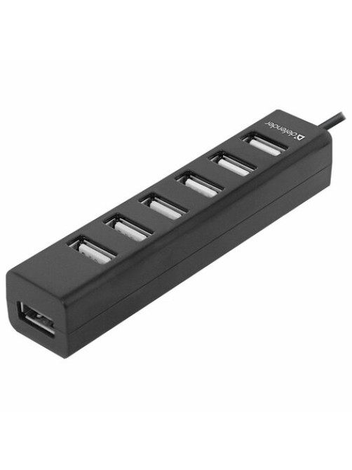 Хаб USB 2.0, 7 портов, черный, DEFENDER QUADRO SWIFT, 83203