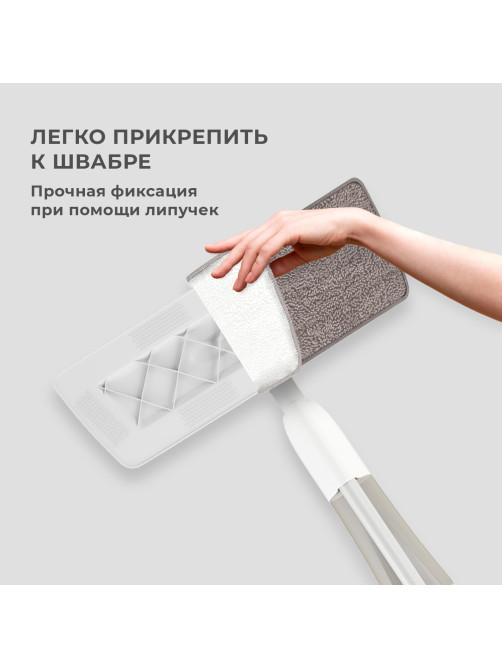 Насадки МОП для швабры липучка, КОМПЛЕКТ 2 шт., микрофибра, объемный ворс, 41х14 см, LAIMA, 609146