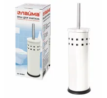 Ершик для унитаза с подставкой, металл, белый, глянцевый, LAIMA, 604962
