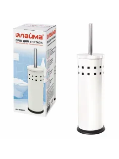 Ершик для унитаза с подставкой, металл, белый, глянцевый, LAIMA, 604962