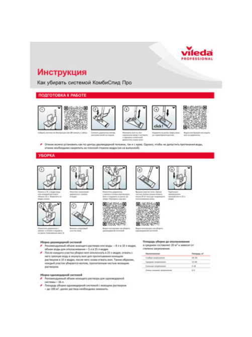 Тележка уборочная VILEDA PROFESSIONAL, 2 съемных ведра 25 л+10 л, платформа, с транспортной ручкой, вертикальный отжим, 149099