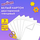 Картон белый А4 МЕЛОВАННЫЙ (белый оборот), 7 листов, в папке, ЮНЛАНДИЯ, 200х290 мм, 