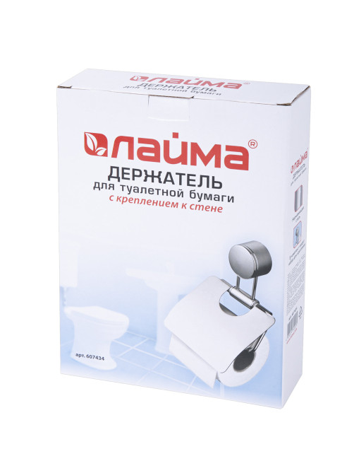 Держатель для туалетной бумаги LAIMA, хромированная сталь, крепление к стене, 607434