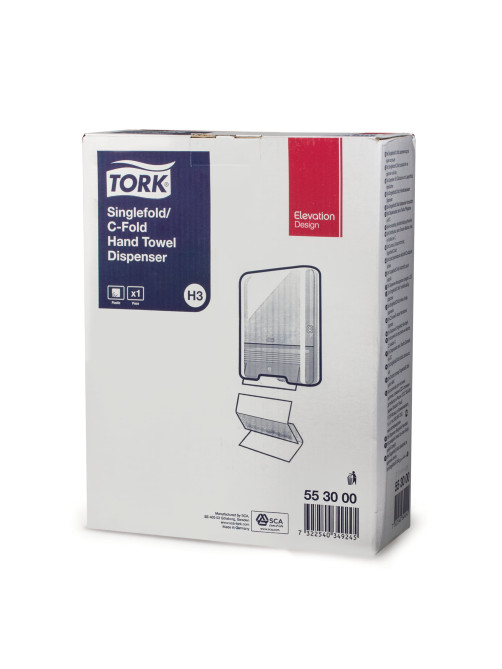 Диспенсер для полотенец TORK (Система H3) Elevation, V-сложения, белый, 553000