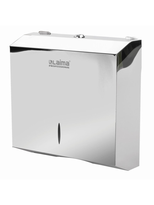 Диспенсер для полотенец LAIMA PROFESSIONAL INOX, (Система H2) Z-сложения, нержавеющая сталь, зеркальный, 605695