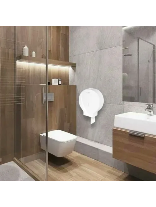Диспенсер для туалетной бумаги LAIMA PROFESSIONAL ORIGINAL (Система T1), БОЛЬШОЙ, белый, ABS-пластик, 605768