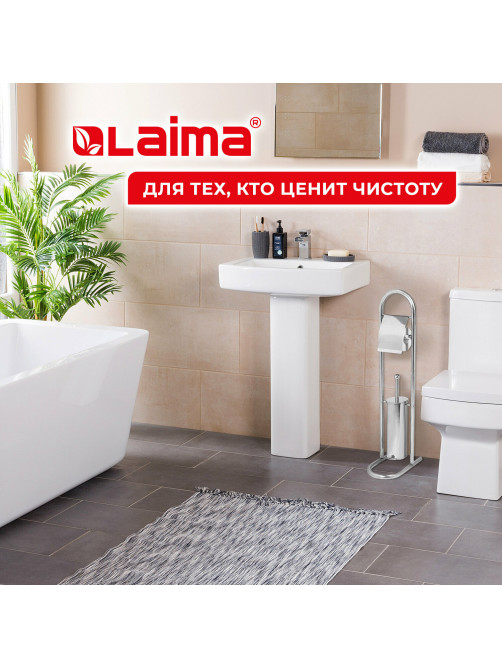 Ершик для унитаза СТОЙКА + держатель туалетной бумаги, нержавеющая сталь, зеркальный, LAIMA, 609079