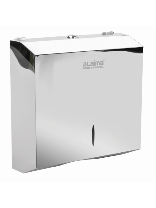 Диспенсер для полотенец LAIMA PROFESSIONAL INOX, (Система H2) Z-сложения, нержавеющая сталь, зеркальный, 605695