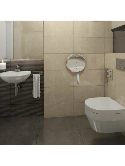 Диспенсер для туалетной бумаги LAIMA PROFESSIONAL INOX, (Система T2) малый, нержавеющая сталь, матовый, 605698