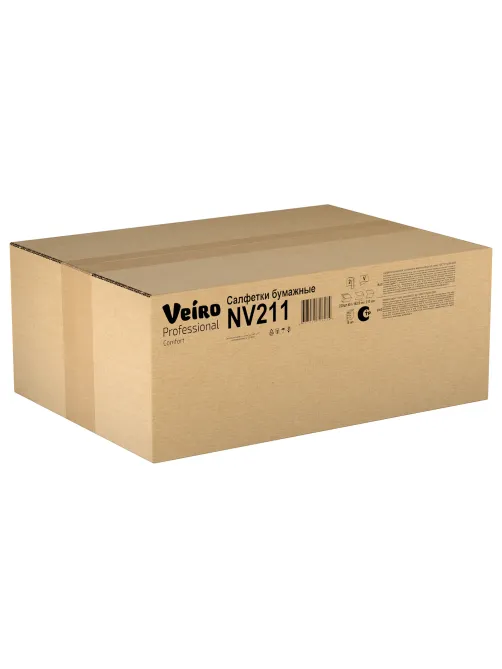 Салфетки VEIRO Professional (Система N4), Comfort, КОМПЛЕКТ 15 шт. х 220 шт., 2-слойные, белые, 21х16,2, V, NV211