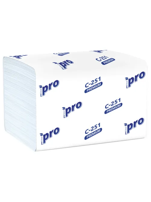 Салфетки 200 шт. PROtissue (Система N4) PREMIUM, 2-слойные, КОМПЛЕКТ 20 шт., 21х16 см, V-сложение, белые, C251, С251