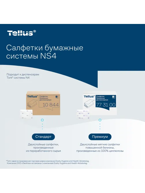 Салфетки Tellus/TORK (Система N4) Xpressnap Universal, 2-слойные, КОМПЛЕКТ 20 шт., 200 шт., белые, 10844
