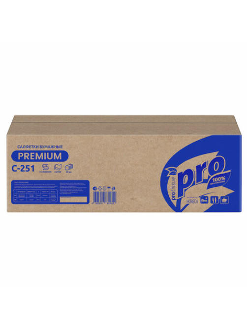 Салфетки 200 шт. PROtissue (Система N4) PREMIUM, 2-слойные, КОМПЛЕКТ 20 шт., 21х16 см, V-сложение, белые, C251, С251