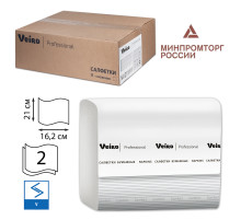Салфетки VEIRO Professional (Система N4), Comfort, КОМПЛЕКТ 15 шт. х 220 шт., 2-слойные, белые, 21х16,2, V, NV211