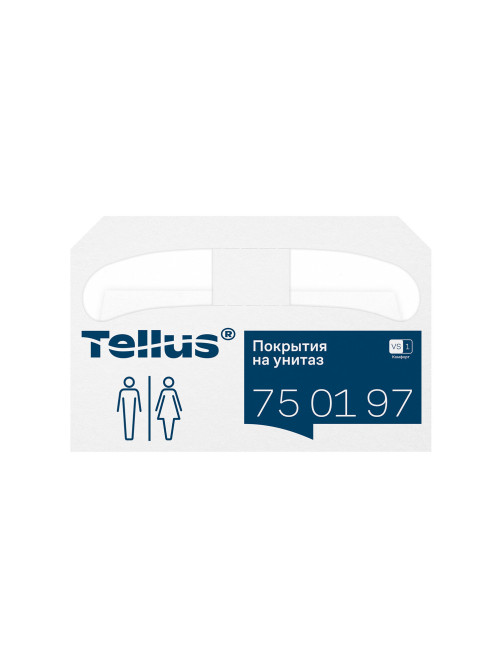 Покрытия на унитаз Tellus/TORK (Система V1), 1/2 сложения, КОМПЛЕКТ 250 шт., 37х41 см, Advanced, белые, 750197