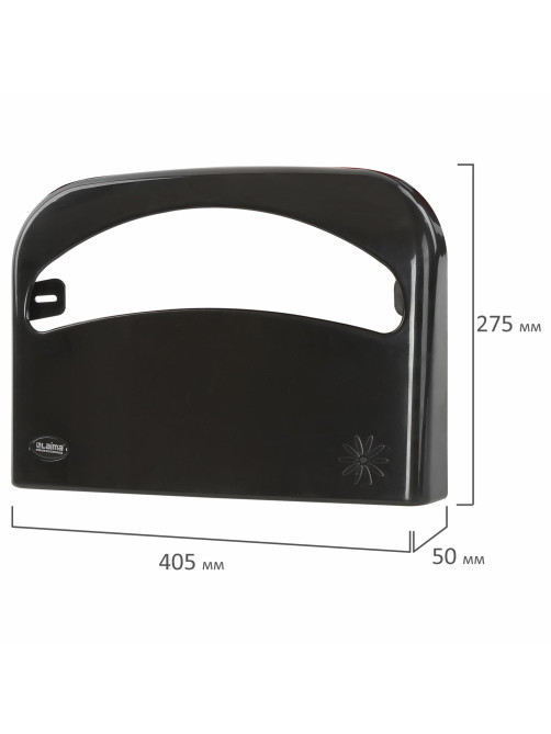 Диспенсер для покрытий на унитаз LAIMA PROFESSIONAL ORIGINAL (V1), 1/2 сложения, черный, 605786