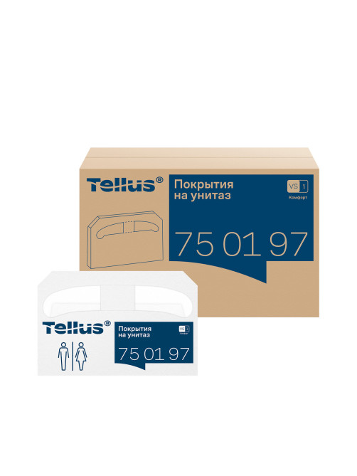 Покрытия на унитаз Tellus/TORK (Система V1), 1/2 сложения, КОМПЛЕКТ 250 шт., 37х41 см, Advanced, белые, 750197