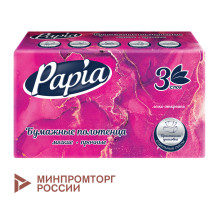 Полотенца бумажные (1 пачка – 100 листов), PAPIA (H3), UNIT PACK, 3-слойные, 23х20,5 см, V-сложение, 5090823