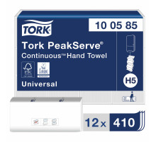 Полотенца бумажные 410 шт., TORK (Система H5) PeakServe, UNIVERSAL, КОМПЛЕКТ 12 пачек, 22,5x20 см, W-сложение, 100585
