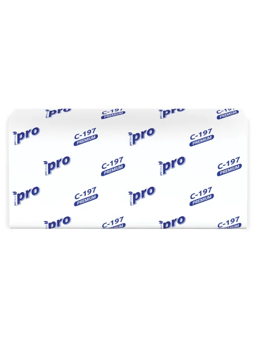 Полотенца бумажные 200 шт., PROtissue (H3) PREMIUM, 2-слойные, белые, КОМПЛЕКТ 20 пачек, 22х21 см, V-сложение, С197