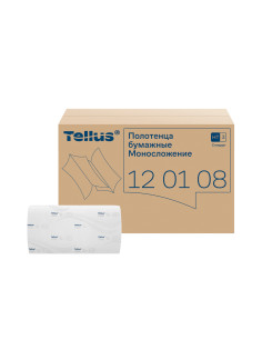 Полотенца бумажные 250 шт., Tellus/TORK (H3) UNIVERSAL, КОМПЛЕКТ 20 пачек, белые, 23х23 см, V-сложение, 120108