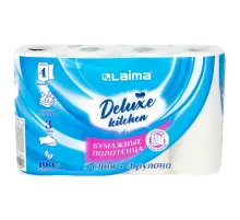 Полотенца бумажные 3-х слойные, 4 рулона по 11 м (отрыв 1/2 листа), LAIMA Deluxe, 100% целлюлоза, 115400