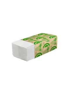 Полотенца бумажные 250 шт., FOCUS (Система H3) Eco, 1 слой, белые, КОМПЛЕКТ 15 пачек, 23х20,5 см, V-сложение, 5083742