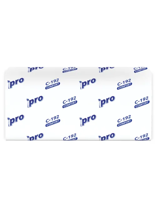 Полотенца бумажные 250 шт., PROtissue (H3) COMFORT, 1-слойные, белые, КОМПЛЕКТ 20 пачек, 22х21 см, V-сложение, С192