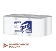 Полотенца бумажные рулонные 150 м, PROtissue (H1) PREMIUM, 2-слойные, белые, КОМПЛЕКТ 6 рулонов, С222