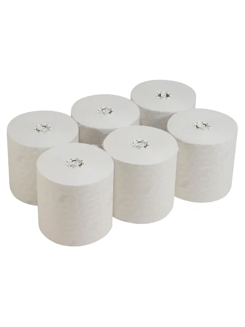 Полотенца бумажные рулонные KIMBERLY-CLARK Scott, КОМПЛЕКТ 6 шт., 350 м, белые, 6691