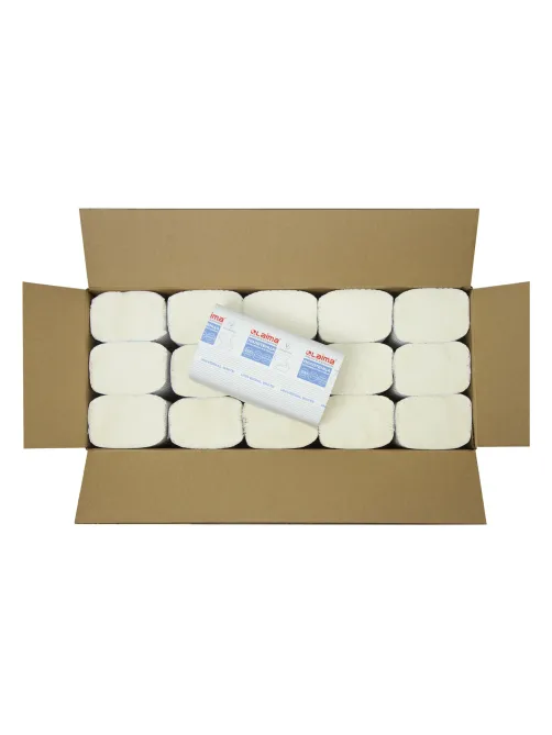 Полотенца бумажные 200 шт., LAIMA (H3) UNIVERSAL WHITE, 1-слойные, белые, КОМПЛЕКТ 15 пачек, 23x20,5, V-сложение, 111342