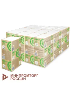 Полотенца бумажные 250 шт. FOCUS (Система H2) Eco, 1-слойные, белые, КОМПЛЕКТ 12 пачек, 24х21,5, Z-сложение, 5083814/5069958