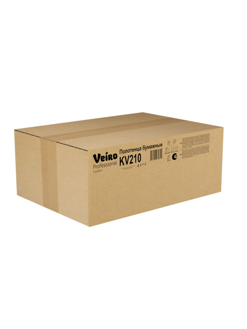 Полотенца бумажные 250 шт., VEIRO (H3) COMFORT, 1-слойные, белые, КОМПЛЕКТ 20 пачек, 21х21,6, V-сложение, KV210
