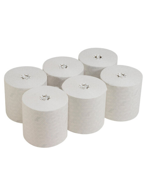 Полотенца бумажные рулонные KIMBERLY-CLARK Scott, КОМПЛЕКТ 6 шт., 350 м, белые, 6691