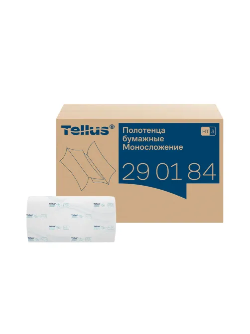 Полотенца бумажные 200 шт., Tellus/TORK (H3) ADVANCED, КОМПЛЕКТ 20 пачек, 2-слойные, белые, 23х23 см, V-сложение, 290184