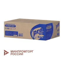 Полотенца бумажные 250 шт., PROtissue (H3) COMFORT, 1-слойные, белые, КОМПЛЕКТ 20 пачек, 22х21 см, V-сложение, С192