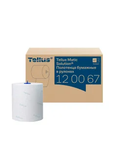 Полотенца бумажные рулонные 150 м, Tellus/TORK Matic (Система H1) ADVANCED, 2-слойные, белые, КОМПЛЕКТ 6 рулонов, 120067