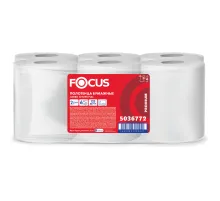 Полотенца бумажные с центральной вытяжкой 125 м FOCUS (Система М2) Jumbo, 2-слойные, белые, КОМПЛЕКТ 6 рулонов, 5036772
