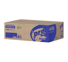 Полотенца бумажные 190 шт., PROtissue (H2) PREMIUM, 2-слойные, белые, КОМПЛЕКТ 21 пачка, 24х21,5 см, Z-сложение, С443