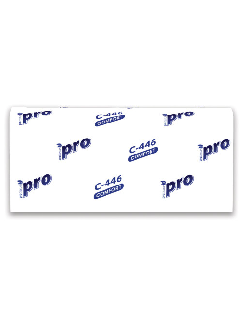Полотенца бумажные 200 шт., PROtissue (H2) PREMIUM, 1-слойные, белые, КОМПЛЕКТ 28 пачек, 24х21,5 см, Z-сложение, С446
