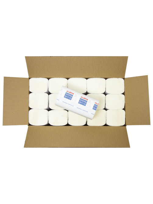Полотенца бумажные 250 шт., LAIMA (H3) UNIVERSAL WHITE PLUS, 1-слойные, белые, КОМПЛЕКТ 15 пачек, 23х23, V-сложение, 111343