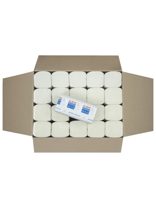 Полотенца бумажные 250 шт., LAIMA (H3) UNIVERSAL WHITE PLUS, 1-слойные, белые, КОМПЛЕКТ 20 пачек, 23х22, V-сложение, 111344