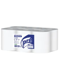 Полотенца бумажные с центральной вытяжкой 150 м, PROtissue (M1) PREMIUM, 2-слойные, белые, КОМПЛЕКТ 6 рулонов, С224