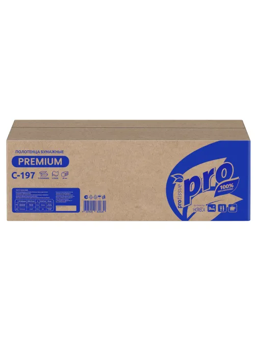 Полотенца бумажные 200 шт., PROtissue (H3) PREMIUM, 2-слойные, белые, КОМПЛЕКТ 20 пачек, 22х21 см, V-сложение, С197