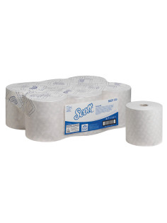 Полотенца бумажные рулонные KIMBERLY-CLARK Scott, КОМПЛЕКТ 6 шт., 350 м, белые, 6691